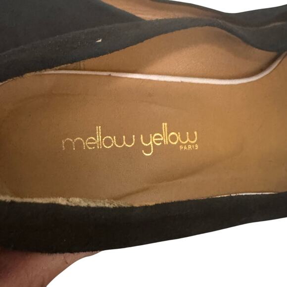 Mellow Yellow Paris Black Suede Block Heel Pumps Womens 39/8.5 US Snake Print - Picture 7 of 8
